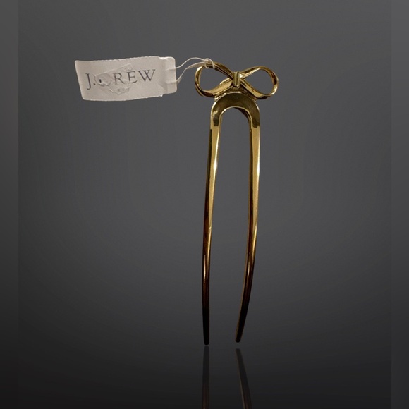 J.Crew Gold Bow french hair pin - Picture 1 of 5